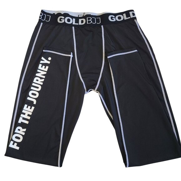Base Layer Pants Gold BJJ Size 3XL Black With White Lettering "For The Journey" - Picture 1 of 8